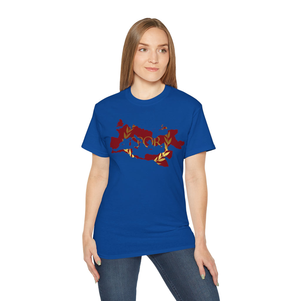 Rome Empire Epic Map Unisex Tee Shirt, SPQR Logo Ancient Rome Tshirt