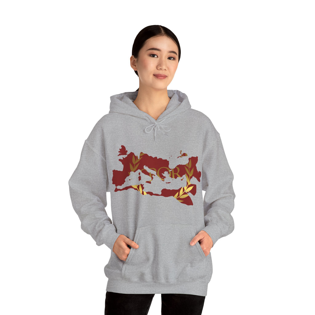 Roman Empire Epic Map and SPQR Logo Crewneck Hoodie