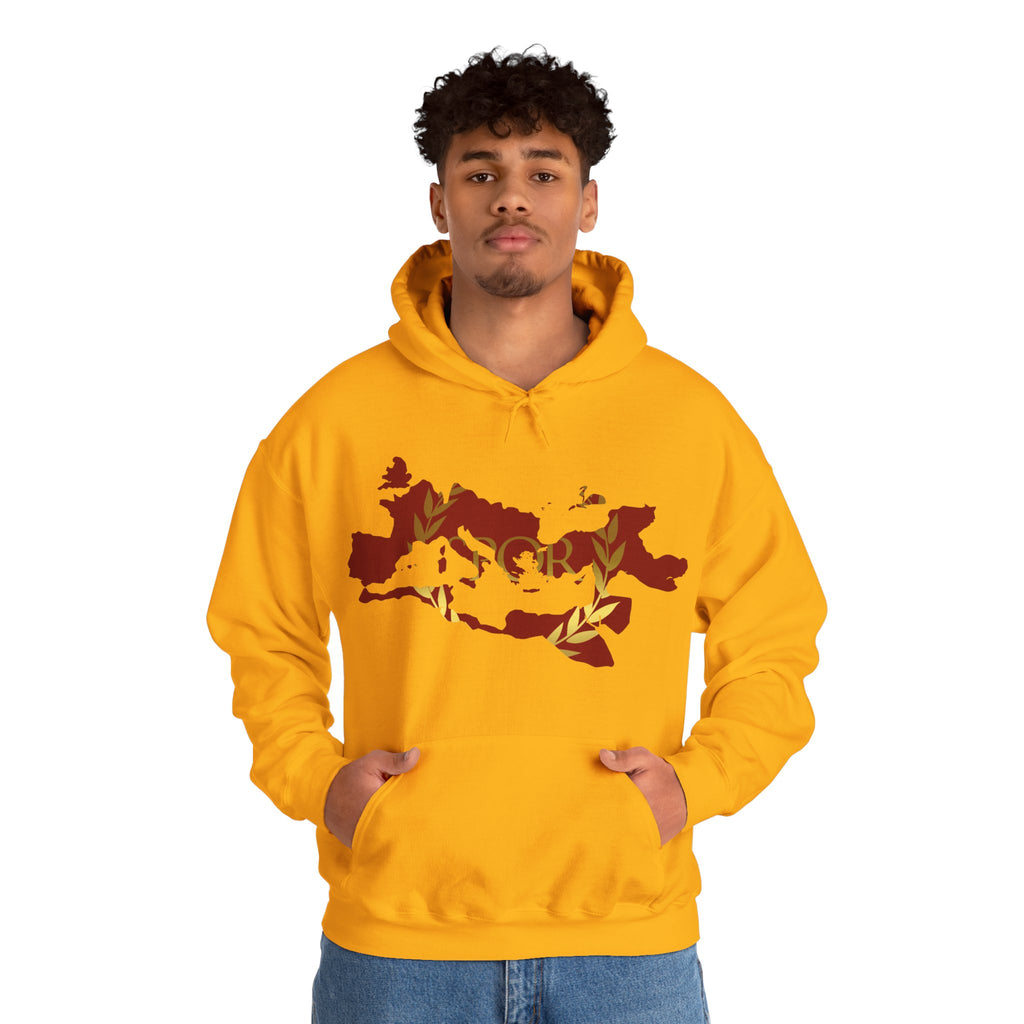 Roman Empire Epic Map and SPQR Logo Crewneck Hoodie