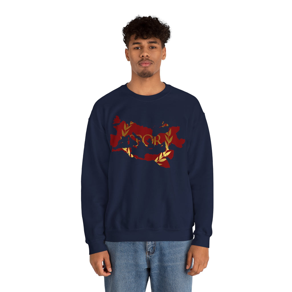 Roman Empire Epic Map and SPQR Logo Crewneck Sweatshirt