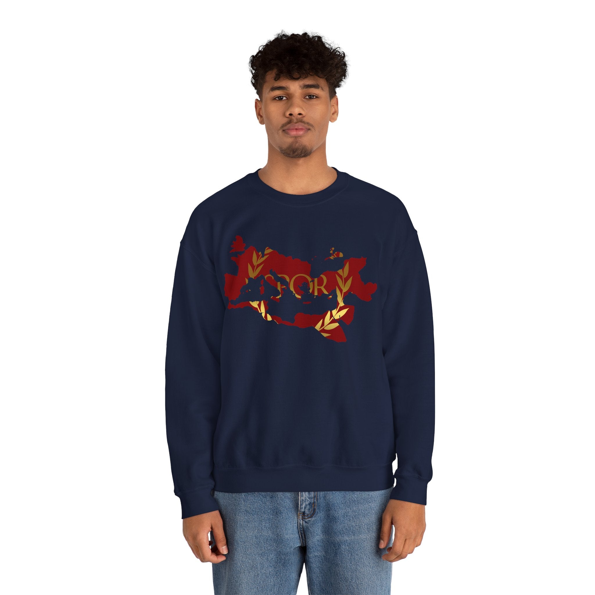 Roman Empire Epic Map and SPQR Logo Crewneck Sweatshirt
