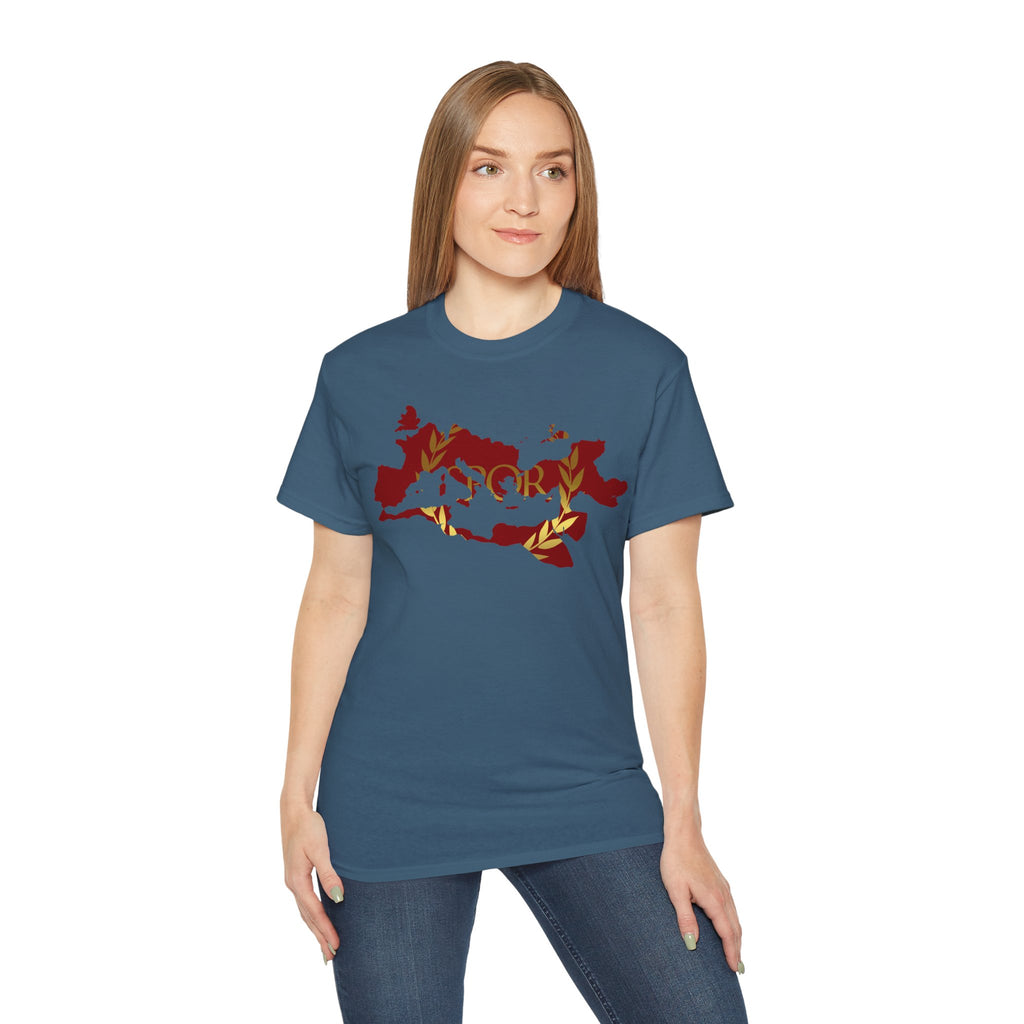 Rome Empire Epic Map Unisex Tee Shirt, SPQR Logo Ancient Rome Tshirt