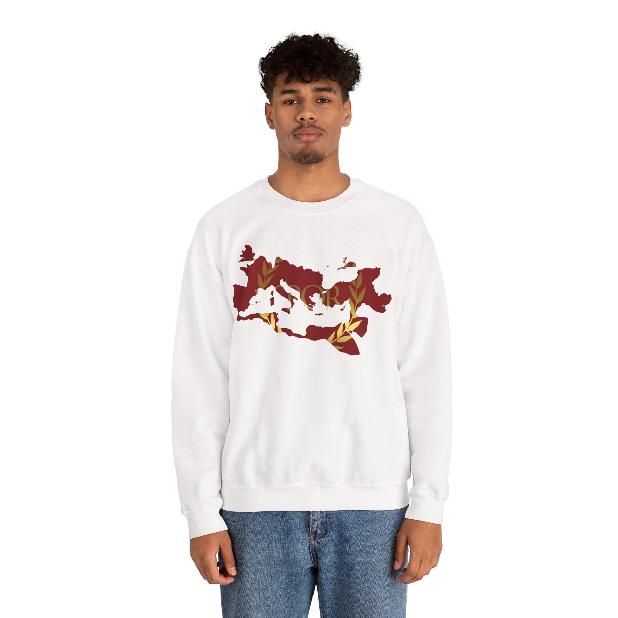 Roman Empire Epic Map and SPQR Logo Crewneck Sweatshirt