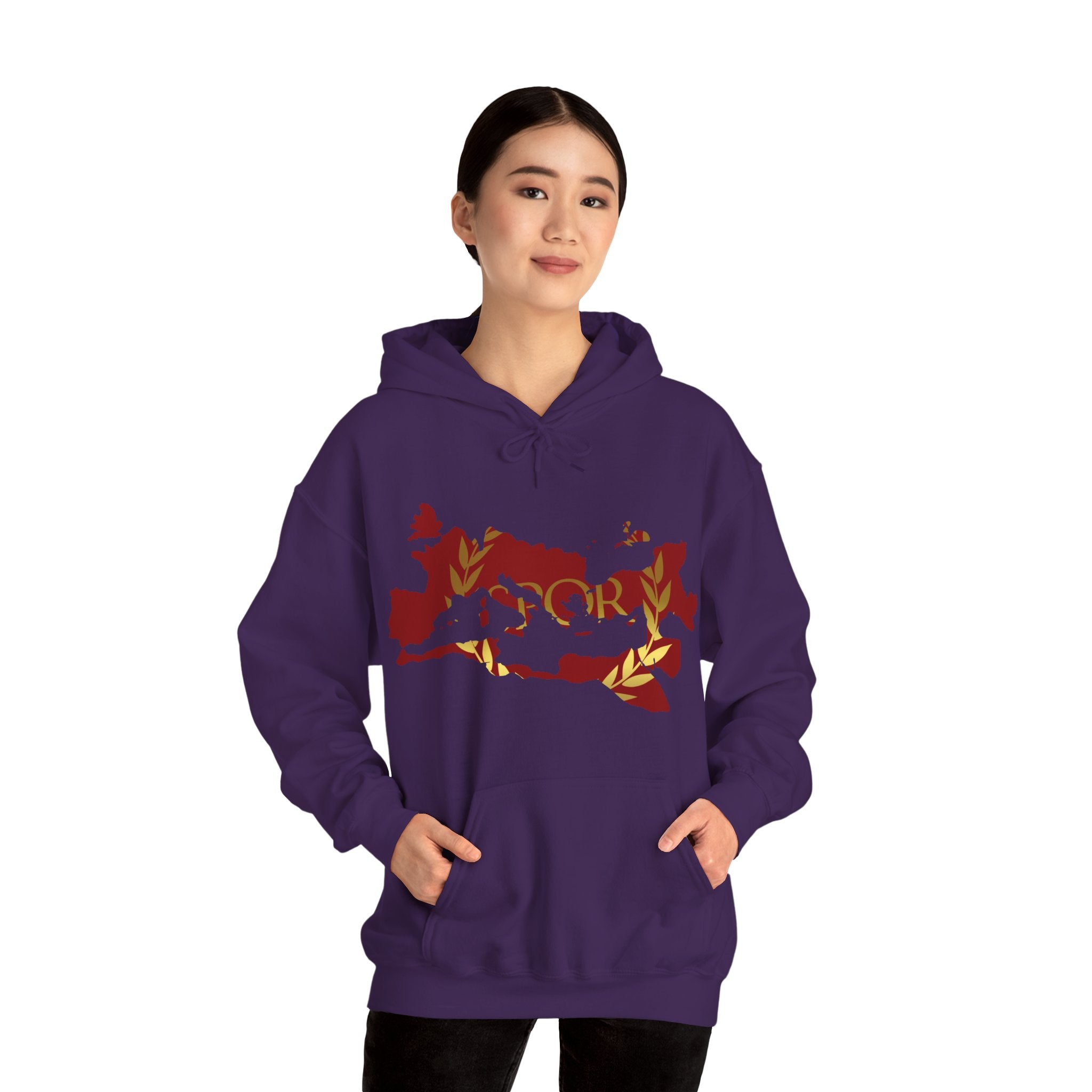 Roman Empire Epic Map and SPQR Logo Crewneck Hoodie