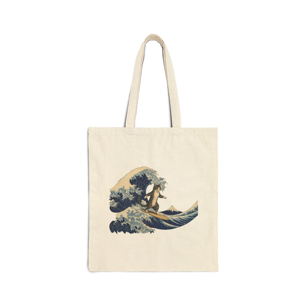 The Great Meow off Kanagawa Canvas Tote Bag