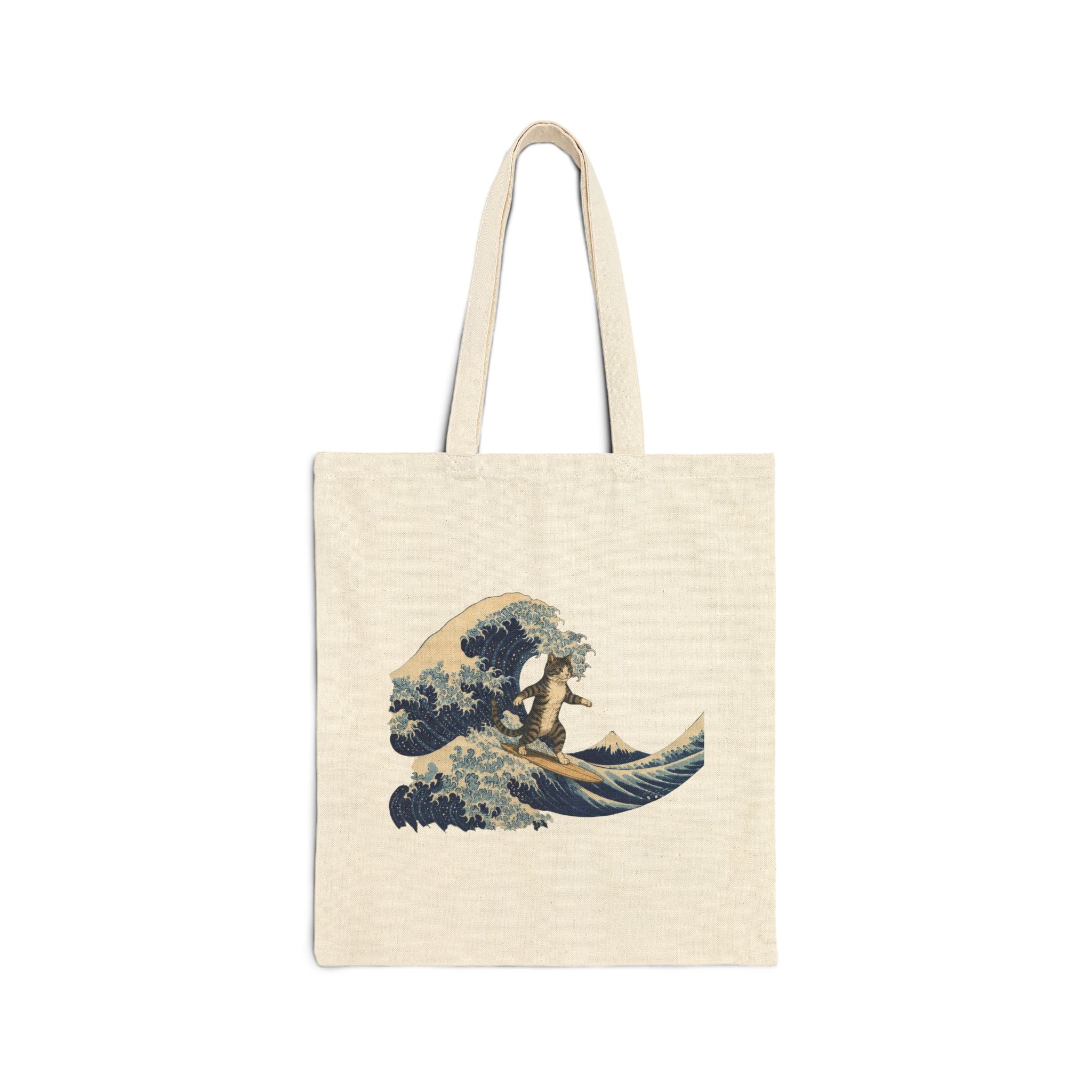 The Great Meow off Kanagawa Canvas Tote Bag