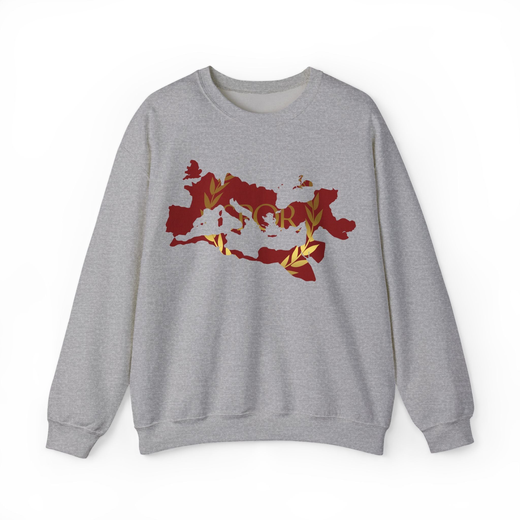 Roman Empire Epic Map and SPQR Logo Crewneck Sweatshirt