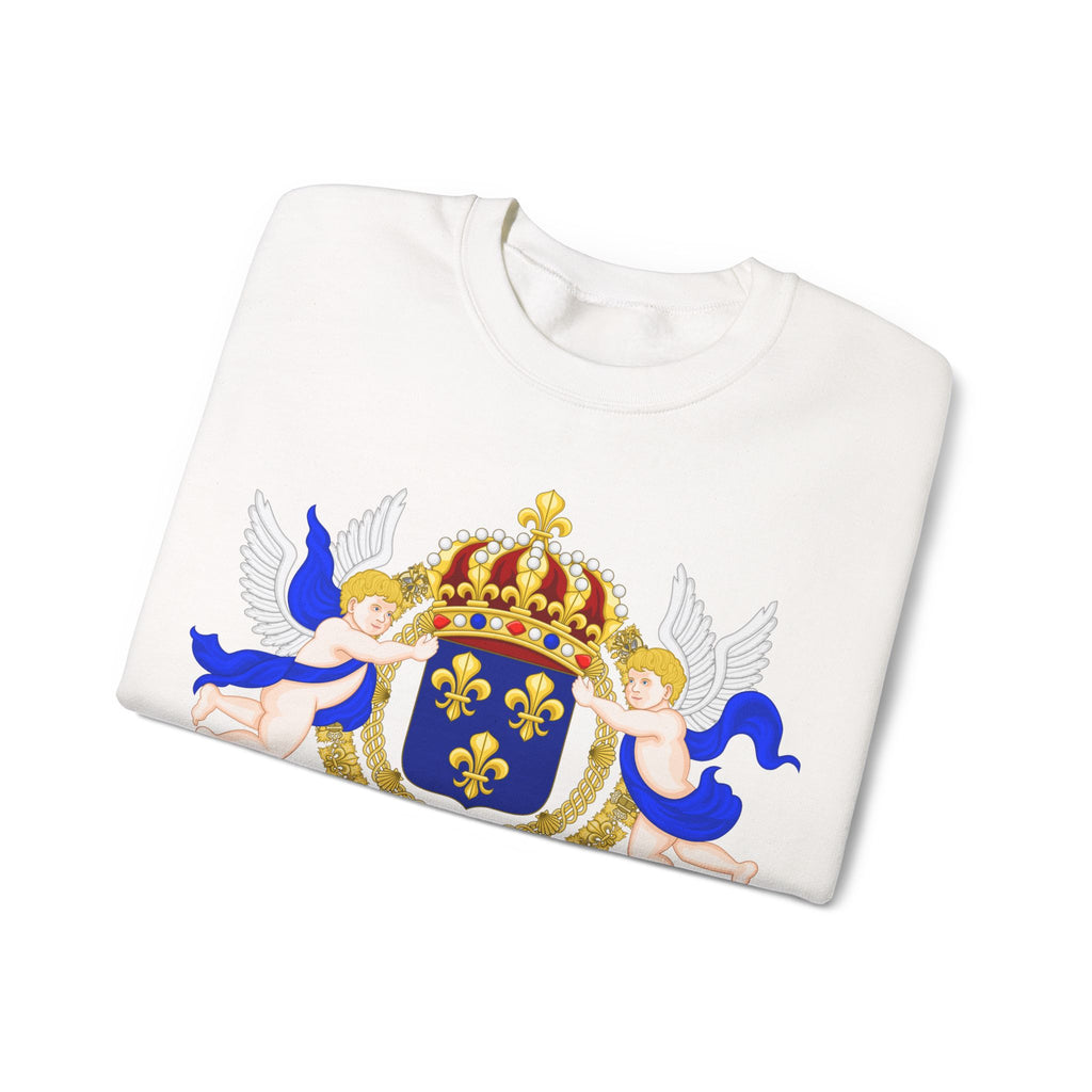 Royal Fleur-de-Lis Crest Sweatshirt - Vintage Heraldic Crown Graphic Crewneck