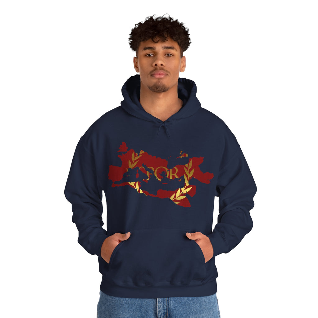 Roman Empire Epic Map and SPQR Logo Crewneck Hoodie