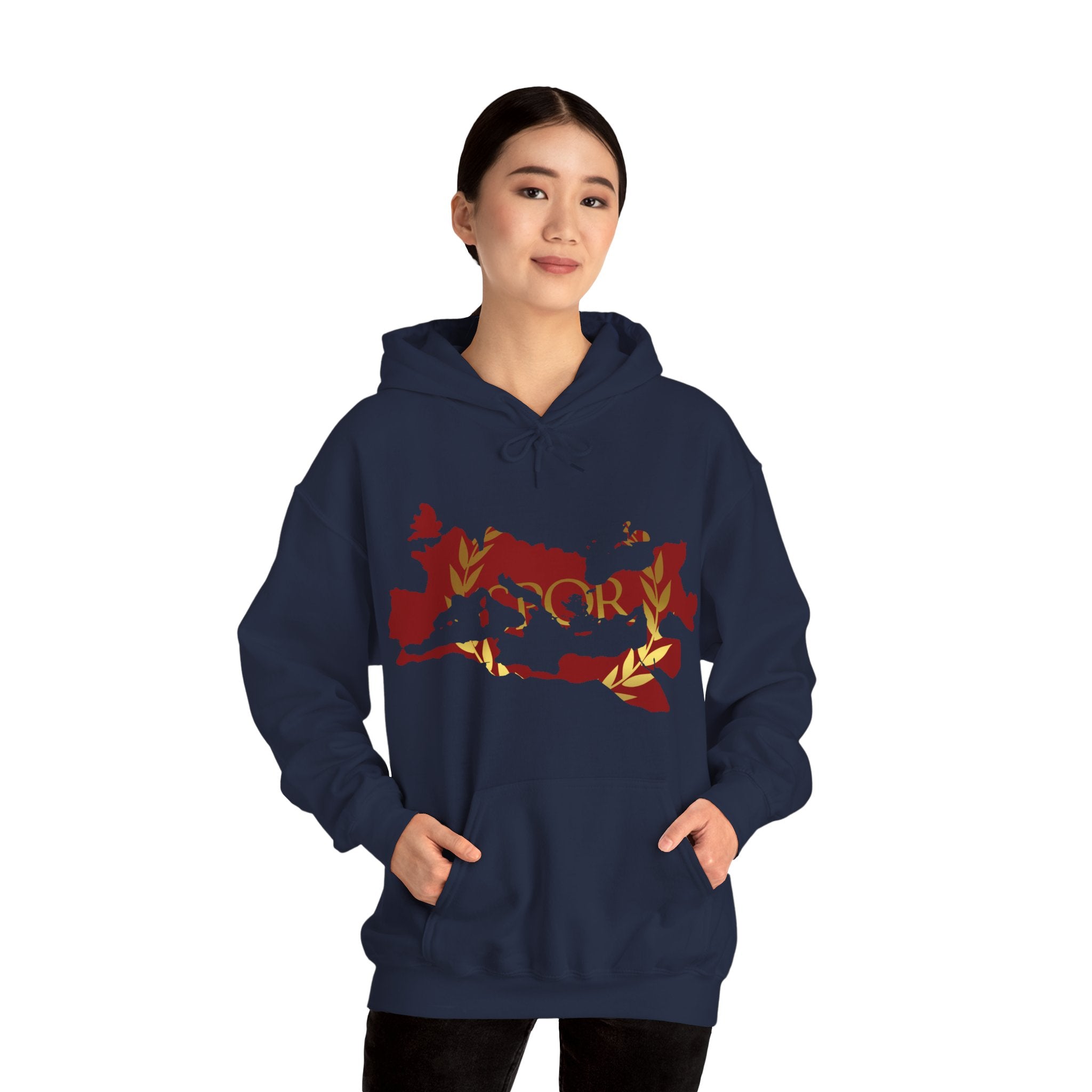 Roman Empire Epic Map and SPQR Logo Crewneck Hoodie