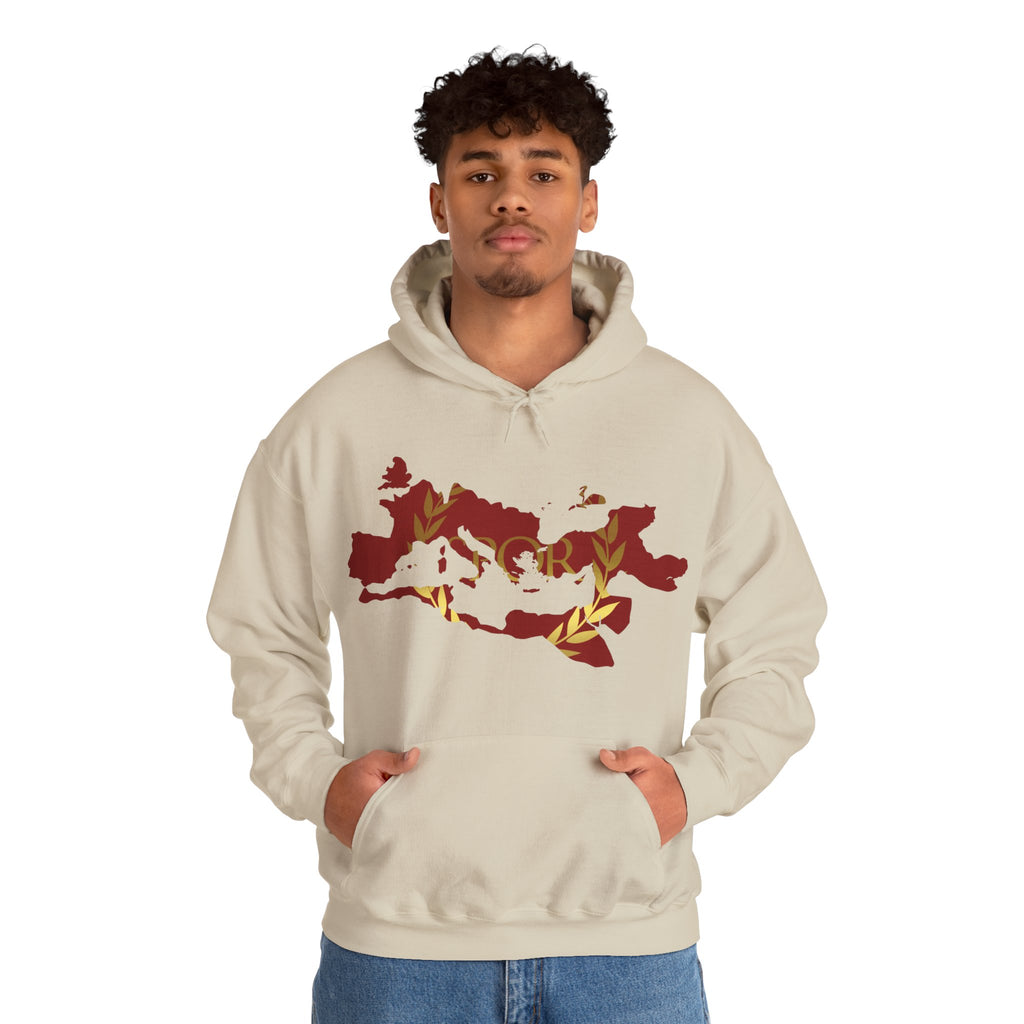 Roman Empire Epic Map and SPQR Logo Crewneck Hoodie