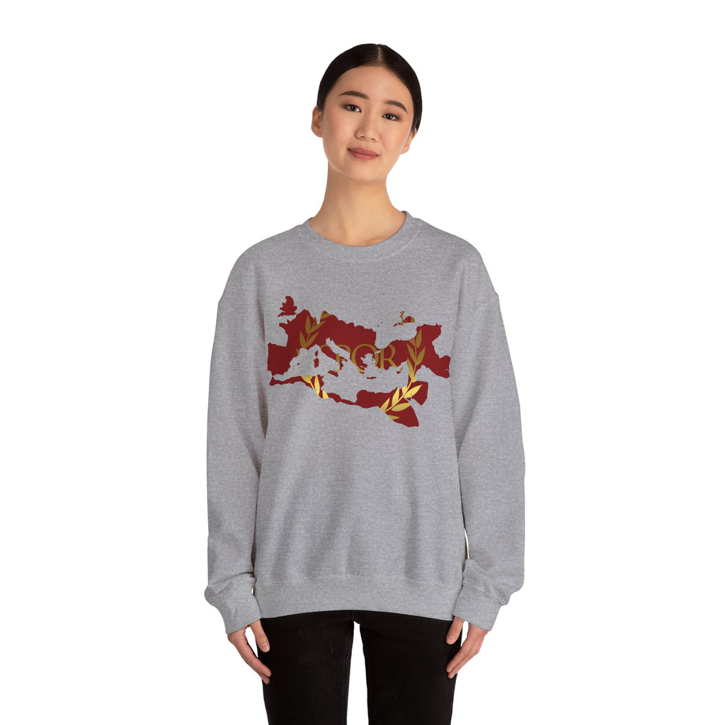 Roman Empire Epic Map and SPQR Logo Crewneck Sweatshirt