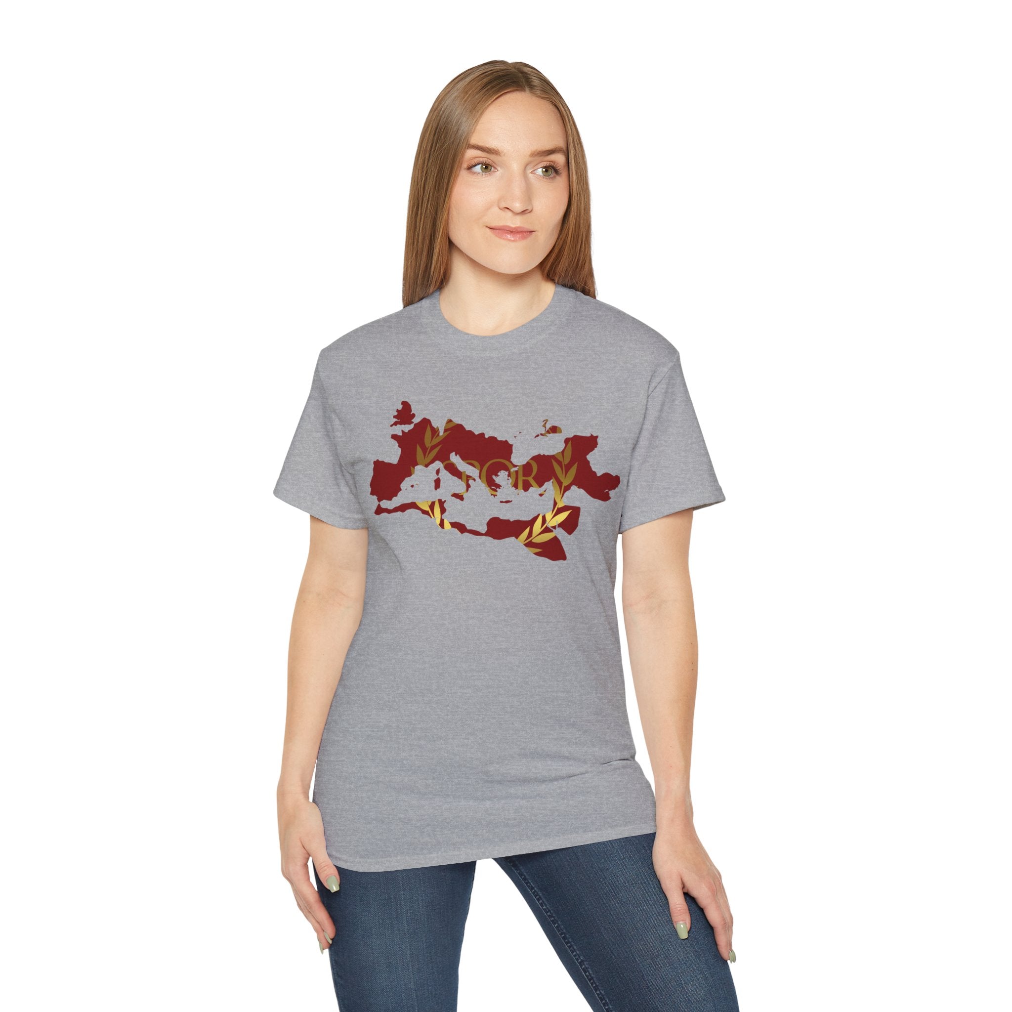 Rome Empire Epic Map Unisex Tee Shirt, SPQR Logo Ancient Rome Tshirt