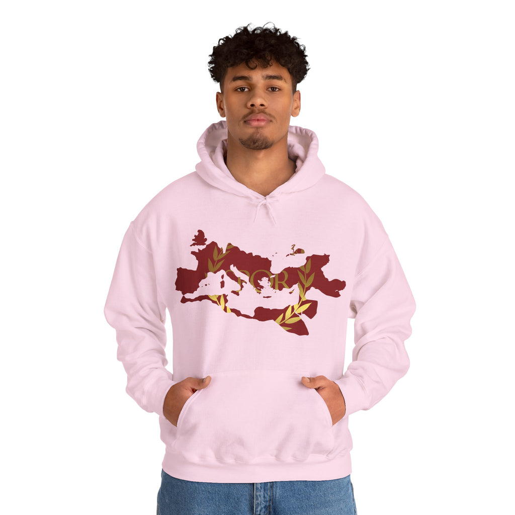 Roman Empire Epic Map and SPQR Logo Crewneck Hoodie