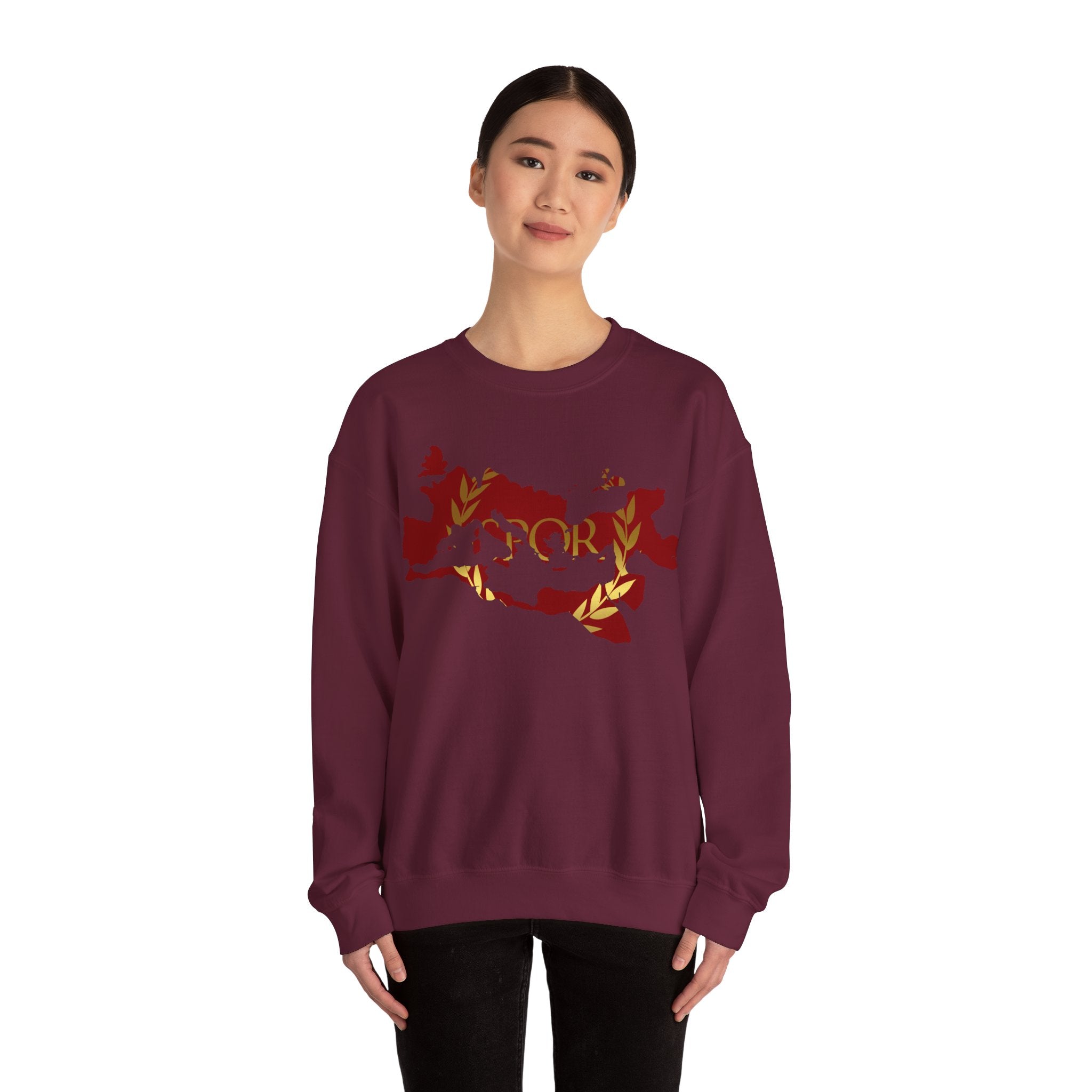 Roman Empire Epic Map and SPQR Logo Crewneck Sweatshirt
