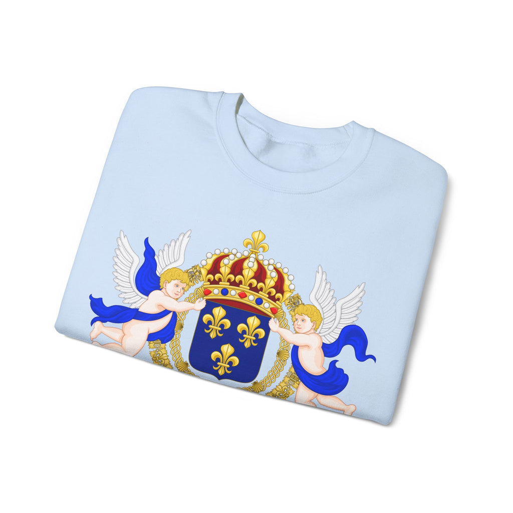 Royal Fleur-de-Lis Crest Sweatshirt - Vintage Heraldic Crown Graphic Crewneck