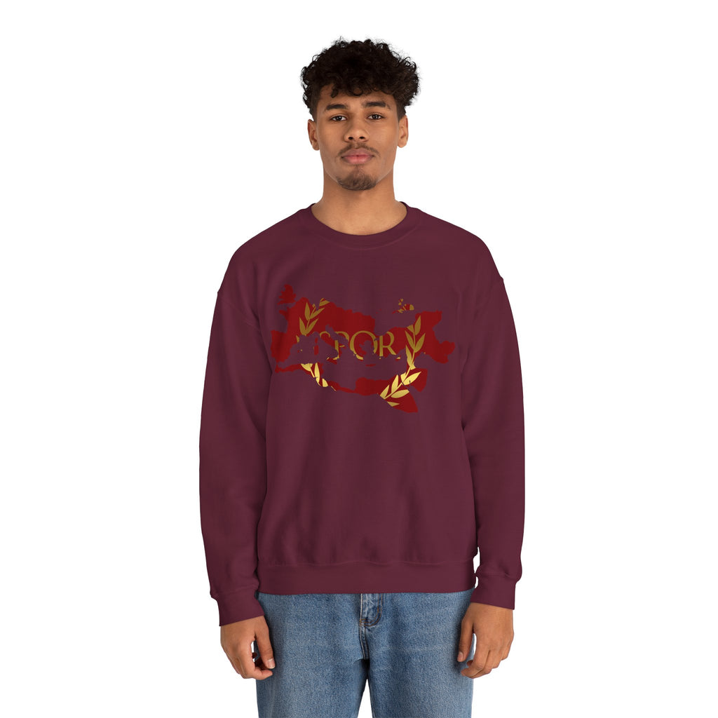 Roman Empire Epic Map and SPQR Logo Crewneck Sweatshirt