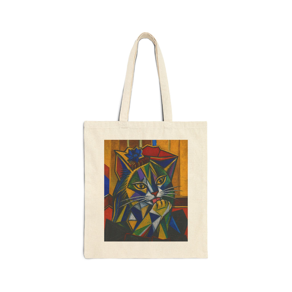 The Licking Cat Cotton Tote Bag