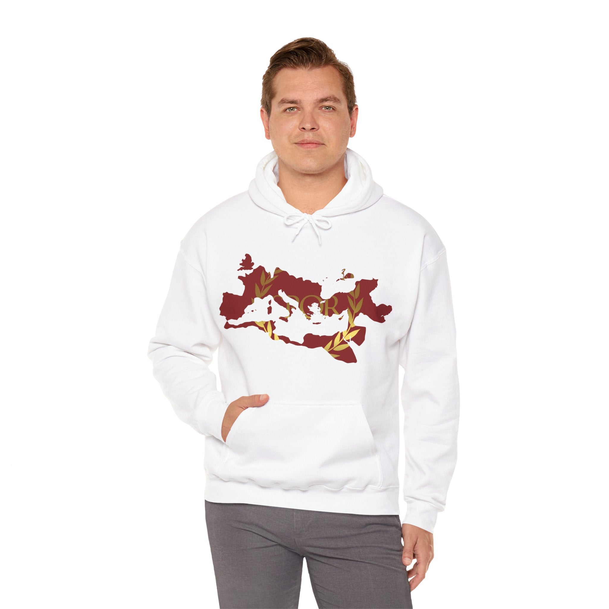 Roman Empire Epic Map and SPQR Logo Crewneck Hoodie