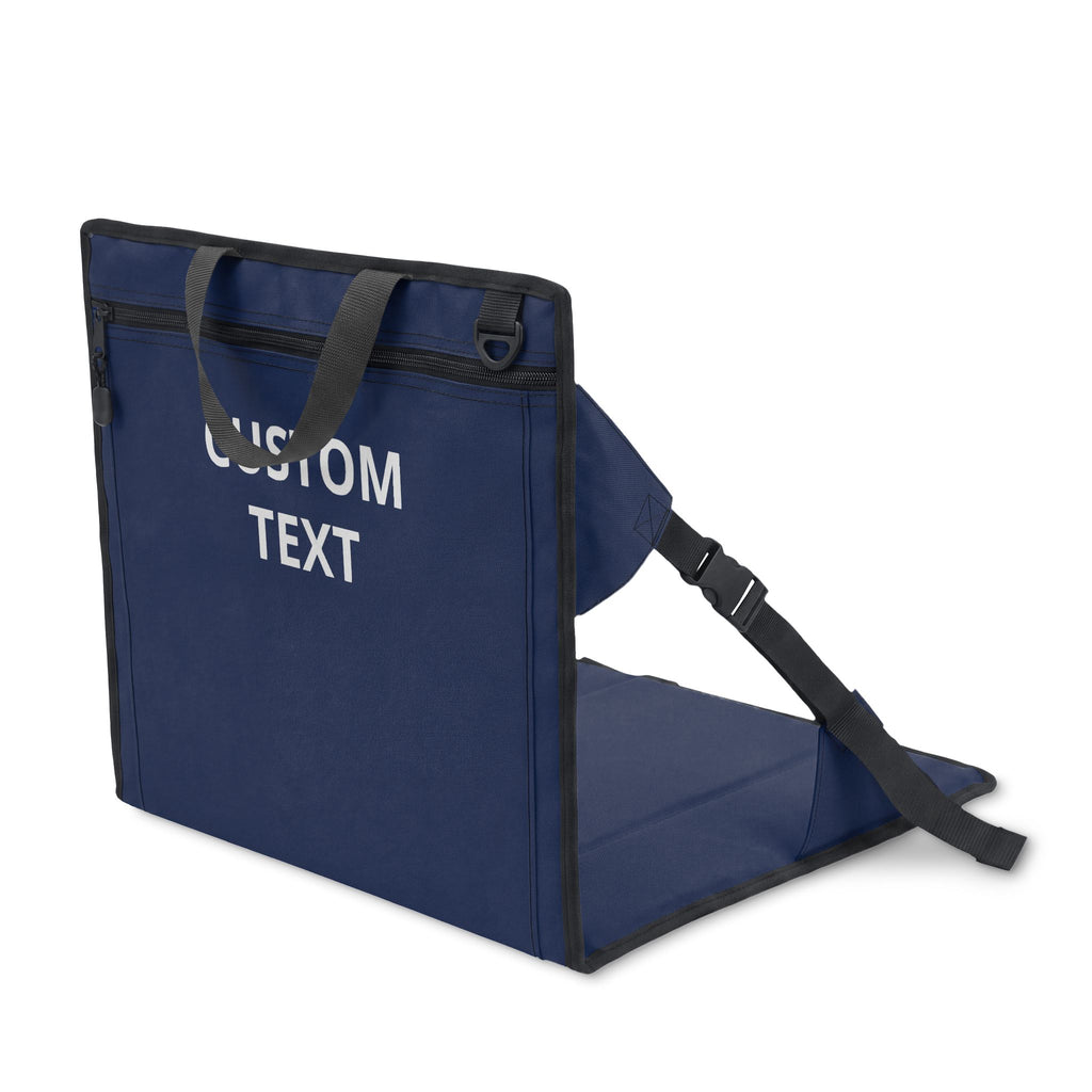 Custom Stadium Seat Cushion — Portable Folding Bleacher Seat with Backrest & Strap
