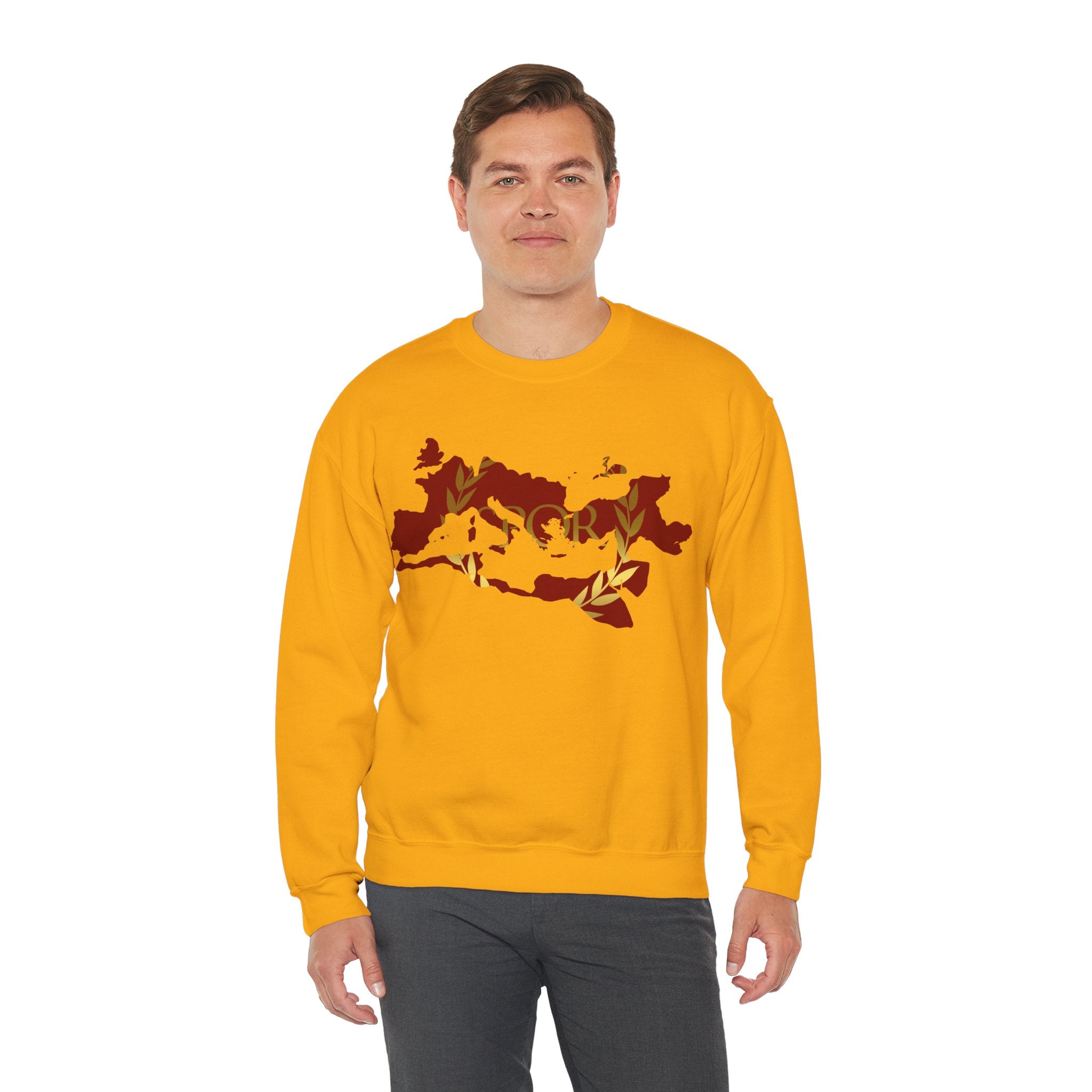 Roman Empire Epic Map and SPQR Logo Crewneck Sweatshirt