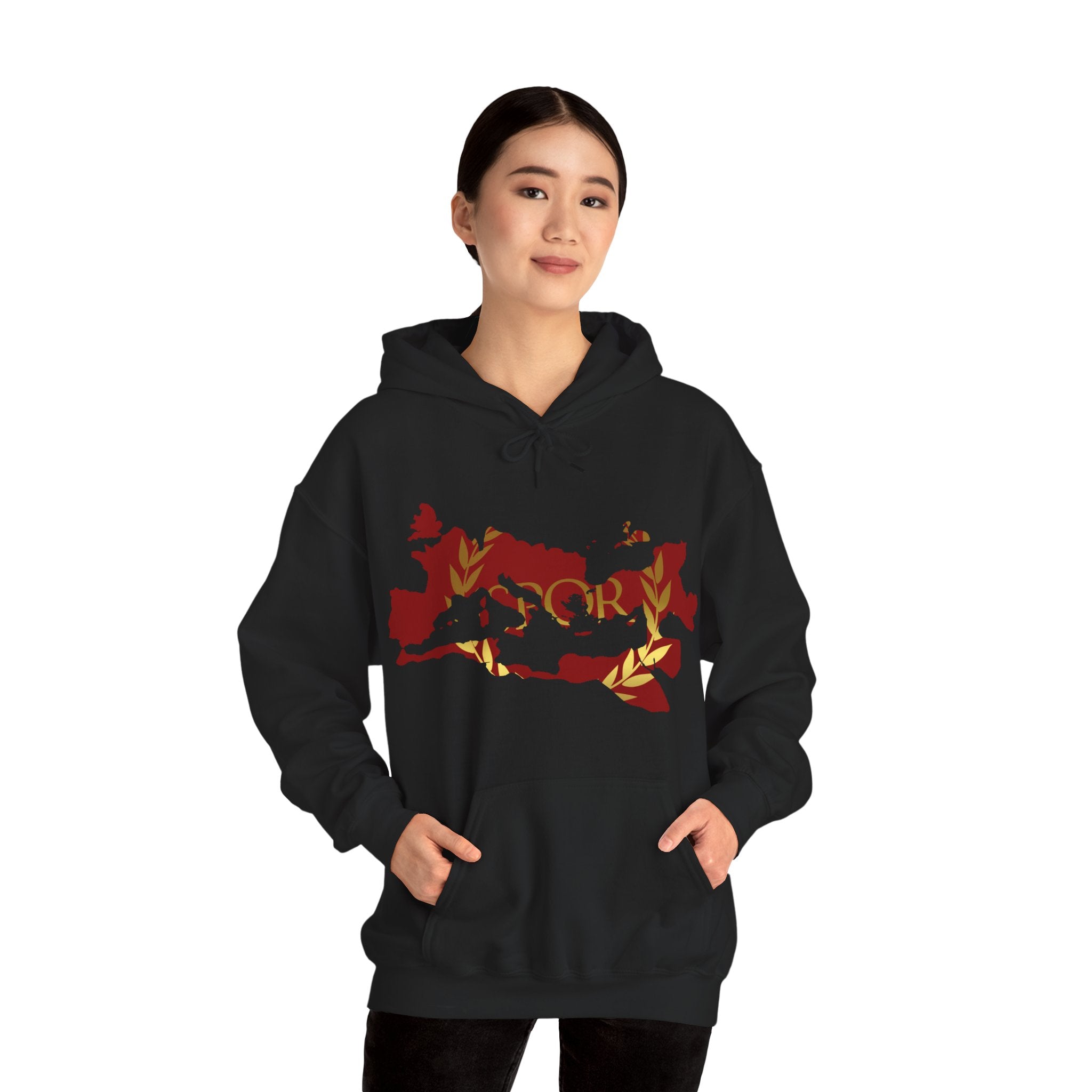 Roman Empire Epic Map and SPQR Logo Crewneck Hoodie