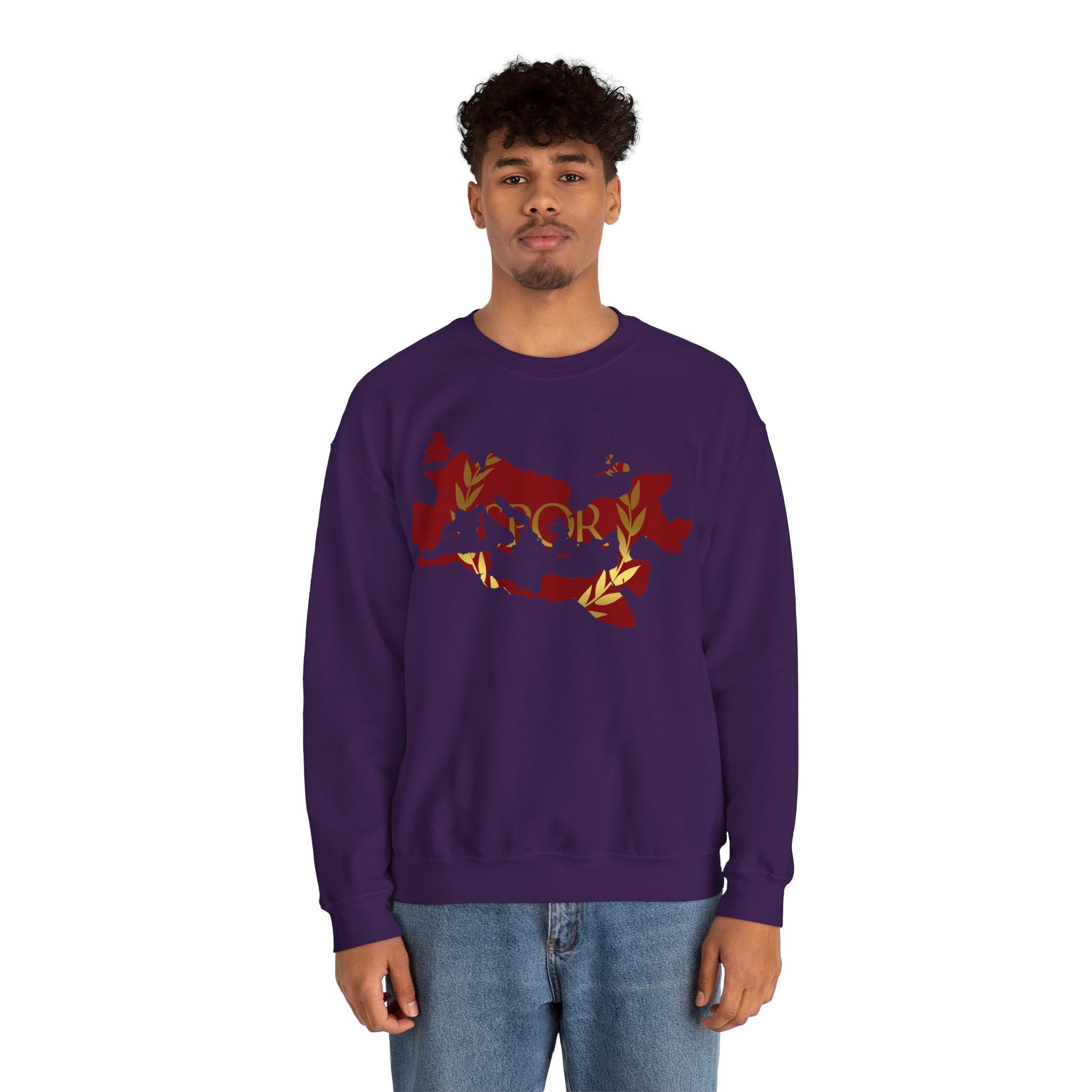 Roman Empire Epic Map and SPQR Logo Crewneck Sweatshirt