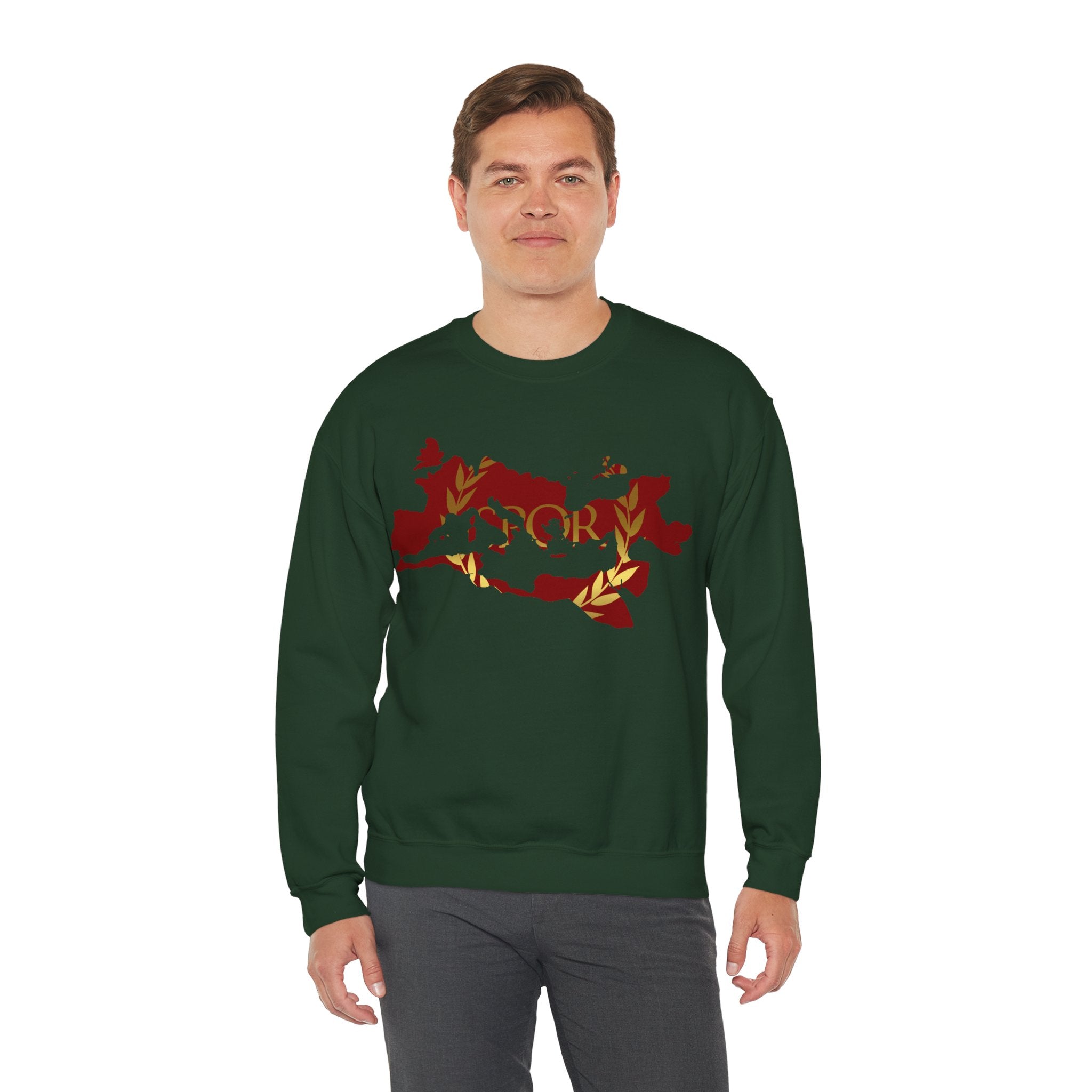Roman Empire Epic Map and SPQR Logo Crewneck Sweatshirt