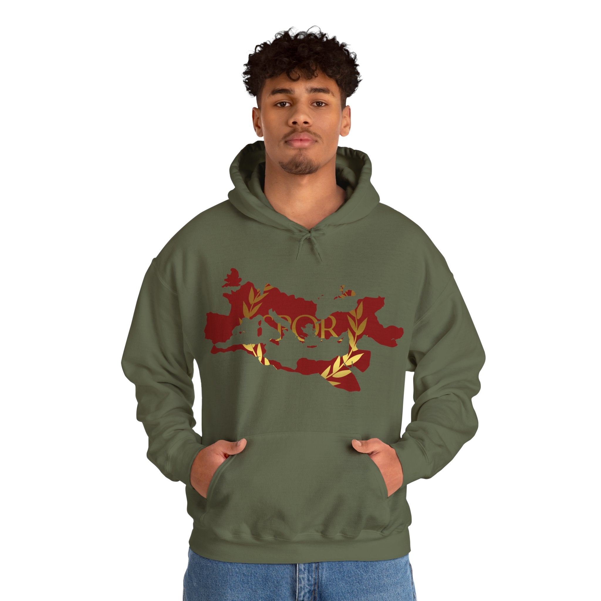 Roman Empire Epic Map and SPQR Logo Crewneck Hoodie