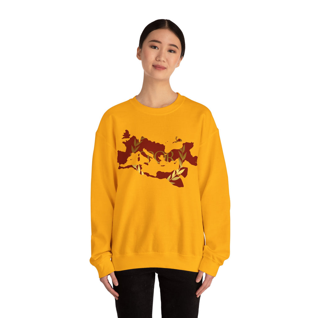 Roman Empire Epic Map and SPQR Logo Crewneck Sweatshirt
