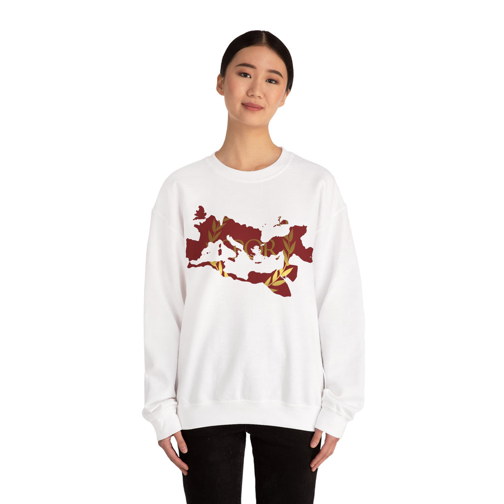 Roman Empire Epic Map and SPQR Logo Crewneck Sweatshirt