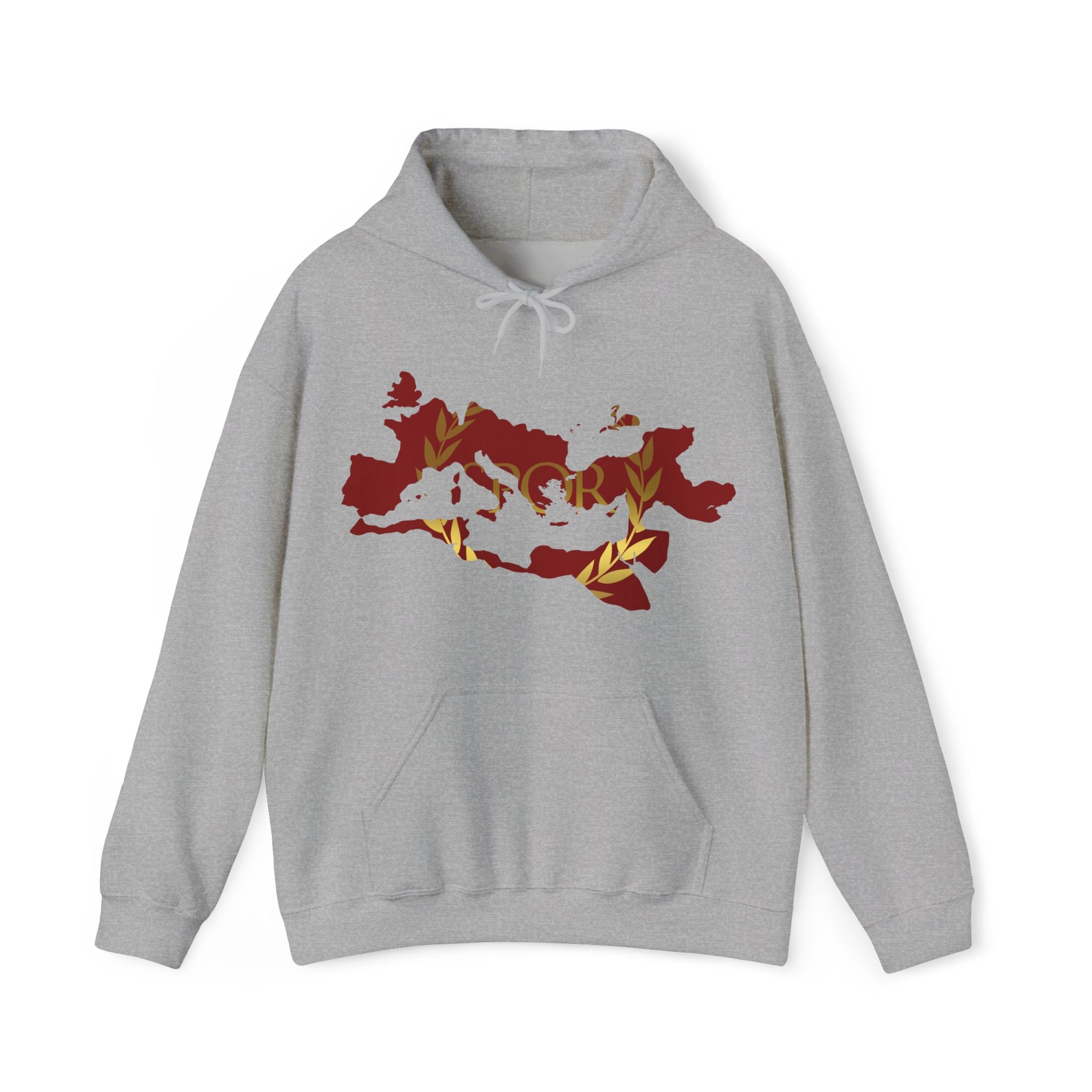 Roman Empire Epic Map and SPQR Logo Crewneck Hoodie