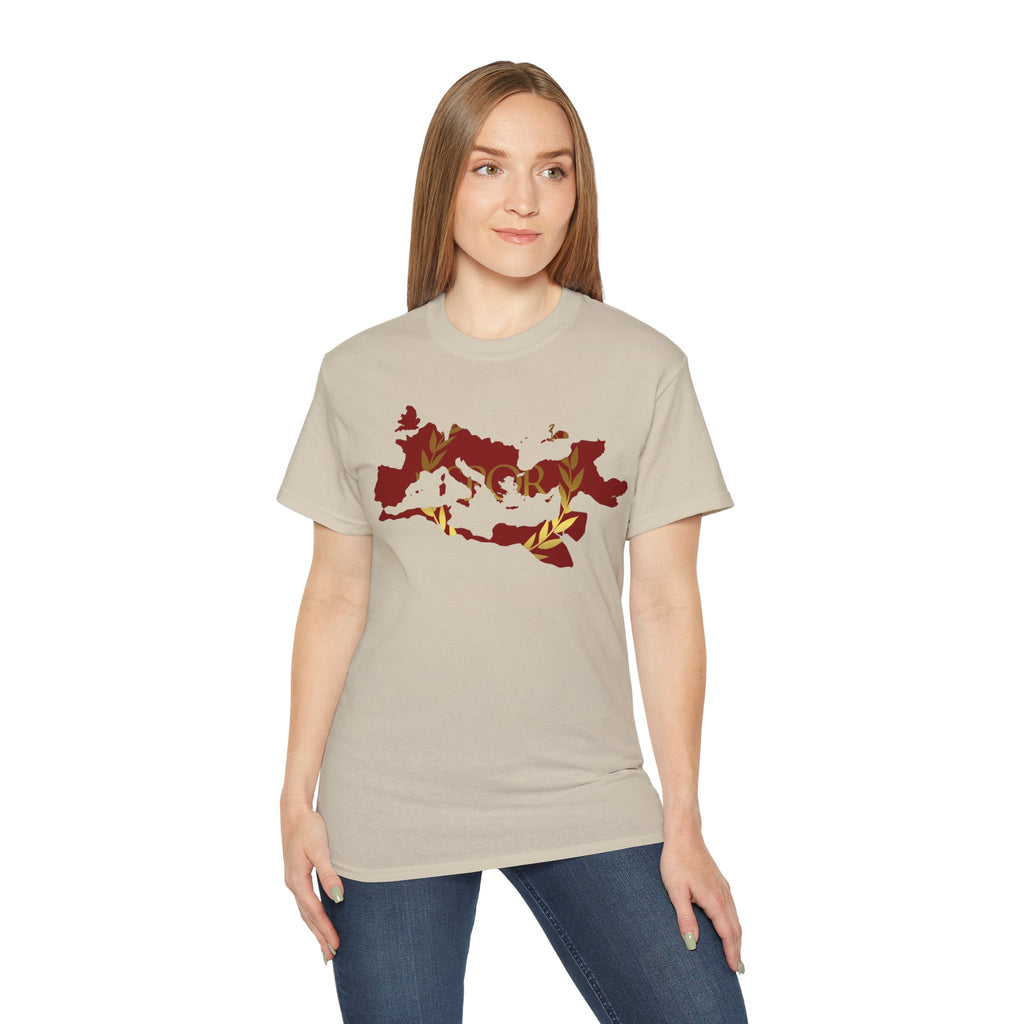 Rome Empire Epic Map Unisex Tee Shirt, SPQR Logo Ancient Rome Tshirt