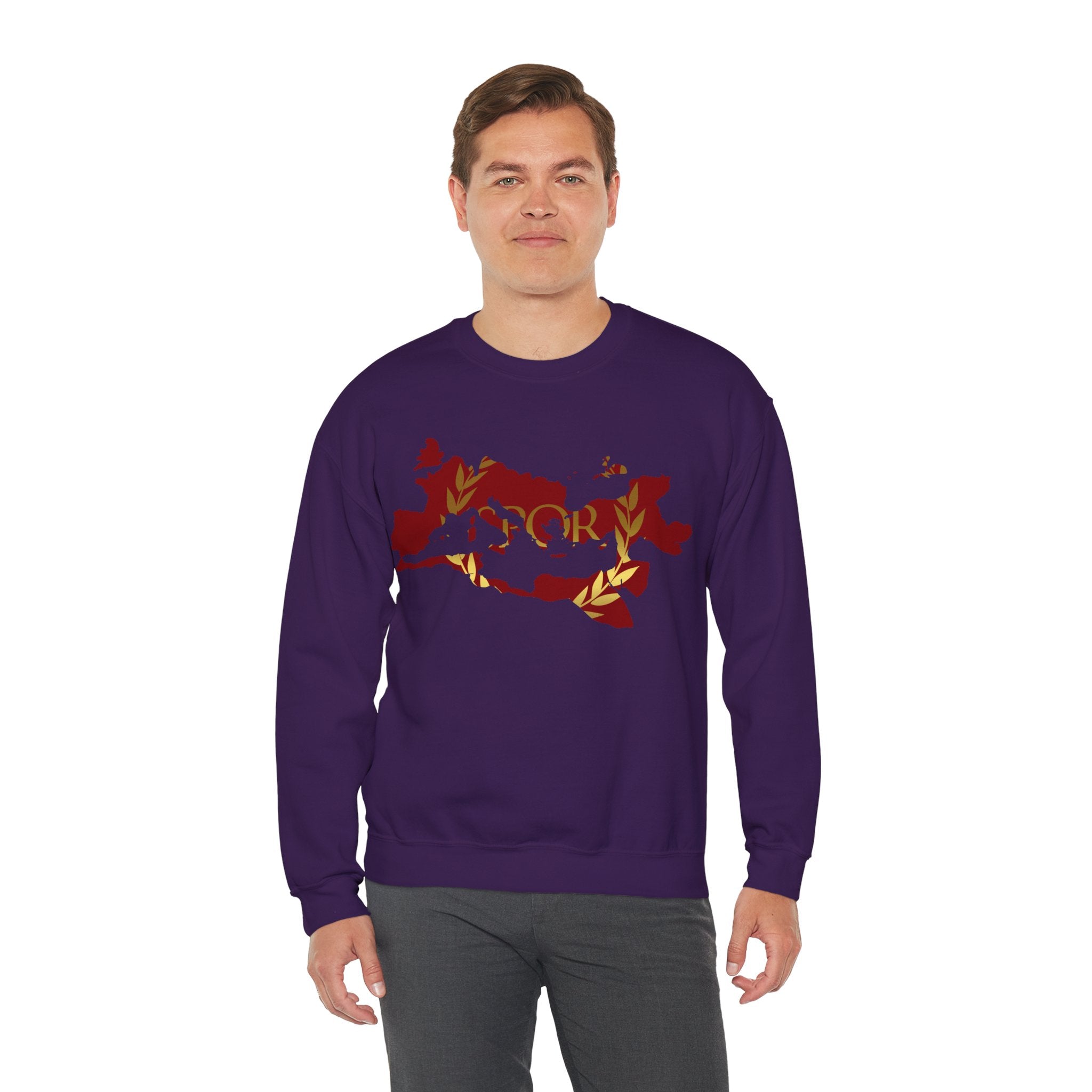 Roman Empire Epic Map and SPQR Logo Crewneck Sweatshirt