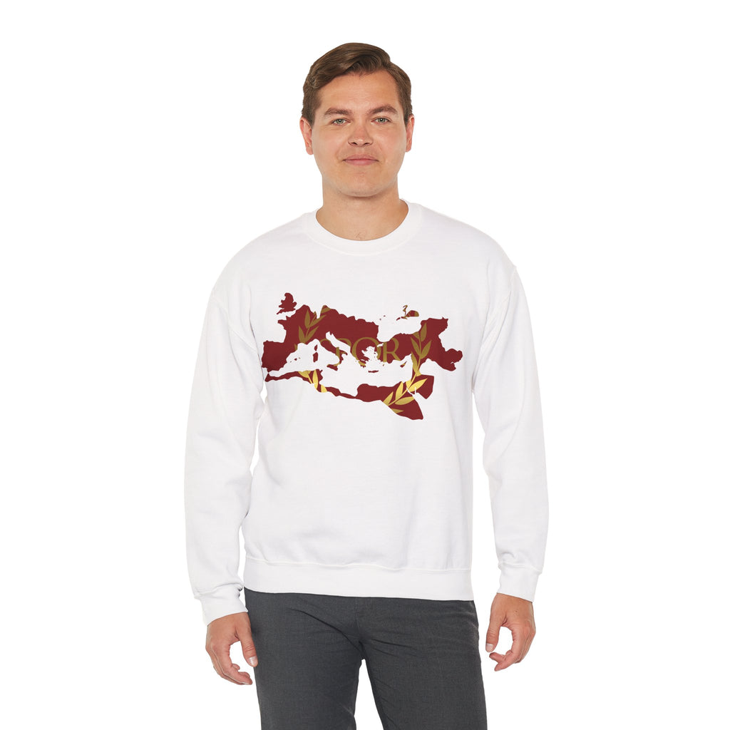 Roman Empire Epic Map and SPQR Logo Crewneck Sweatshirt
