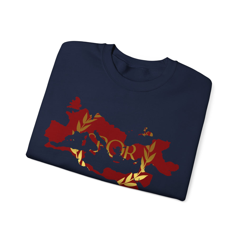 Roman Empire Epic Map and SPQR Logo Crewneck Sweatshirt