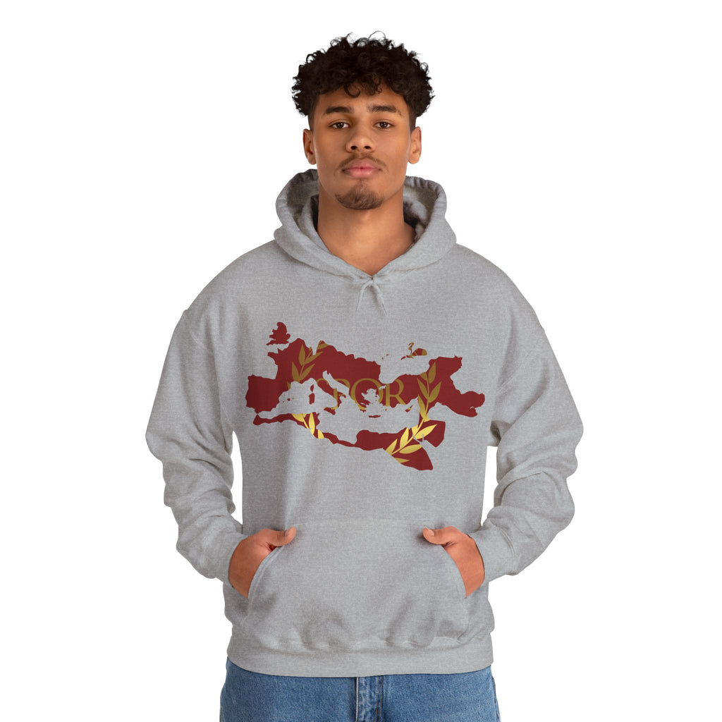 Roman Empire Epic Map and SPQR Logo Crewneck Hoodie
