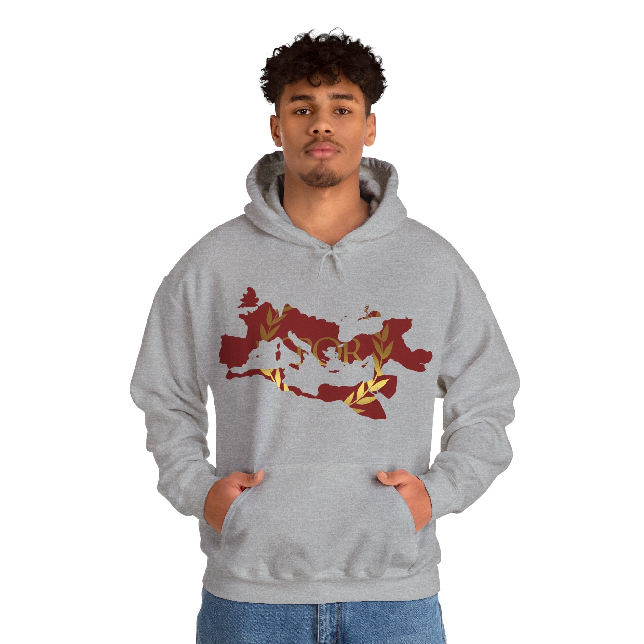 Roman Empire Epic Map and SPQR Logo Crewneck Hoodie