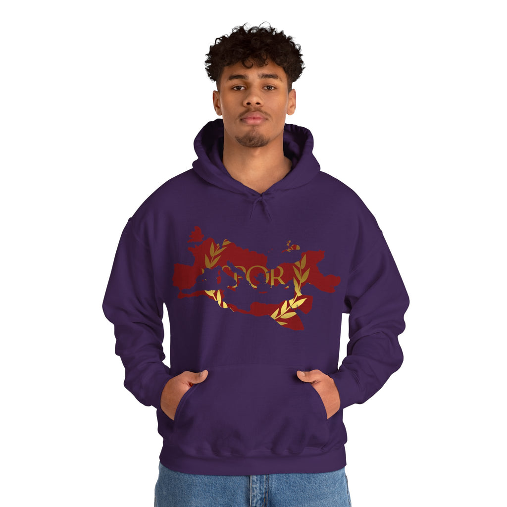Roman Empire Epic Map and SPQR Logo Crewneck Hoodie