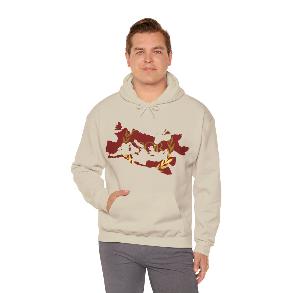 Roman Empire Epic Map and SPQR Logo Crewneck Hoodie