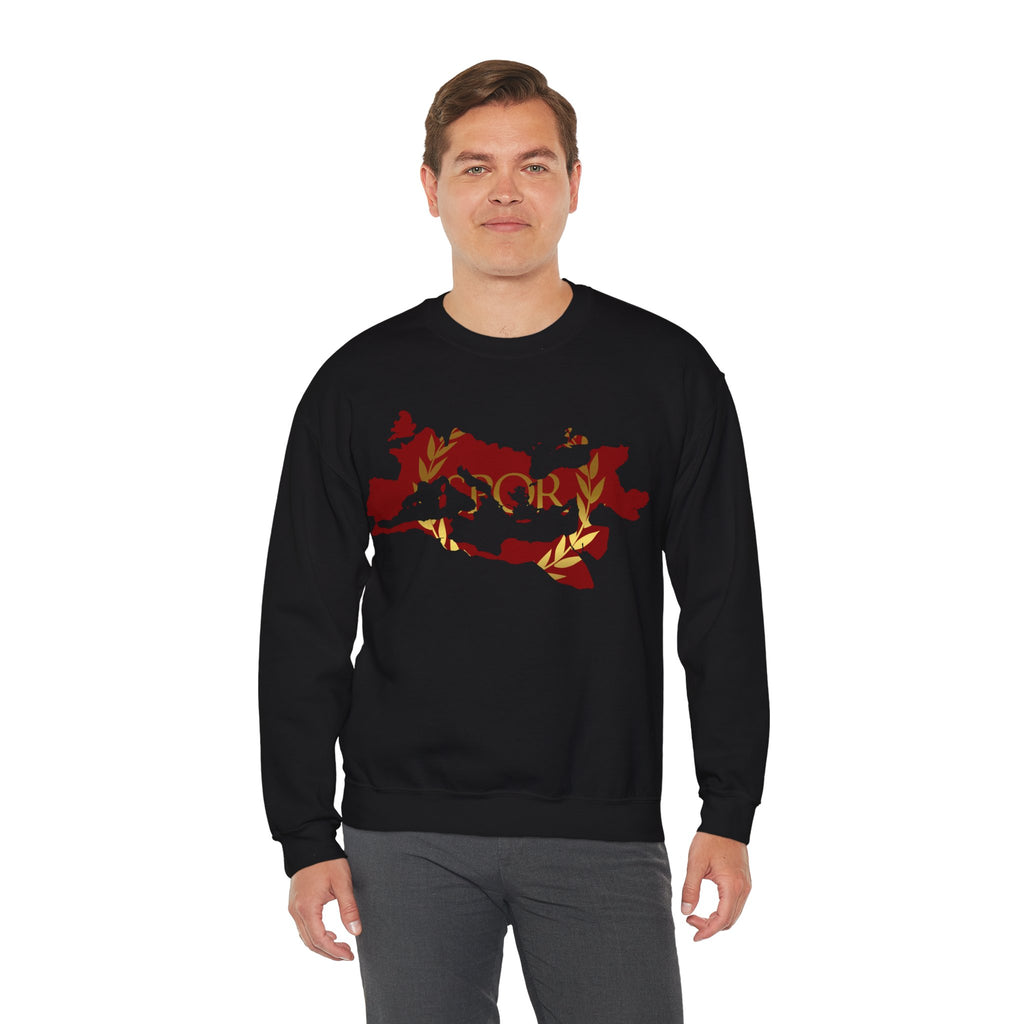 Roman Empire Epic Map and SPQR Logo Crewneck Sweatshirt