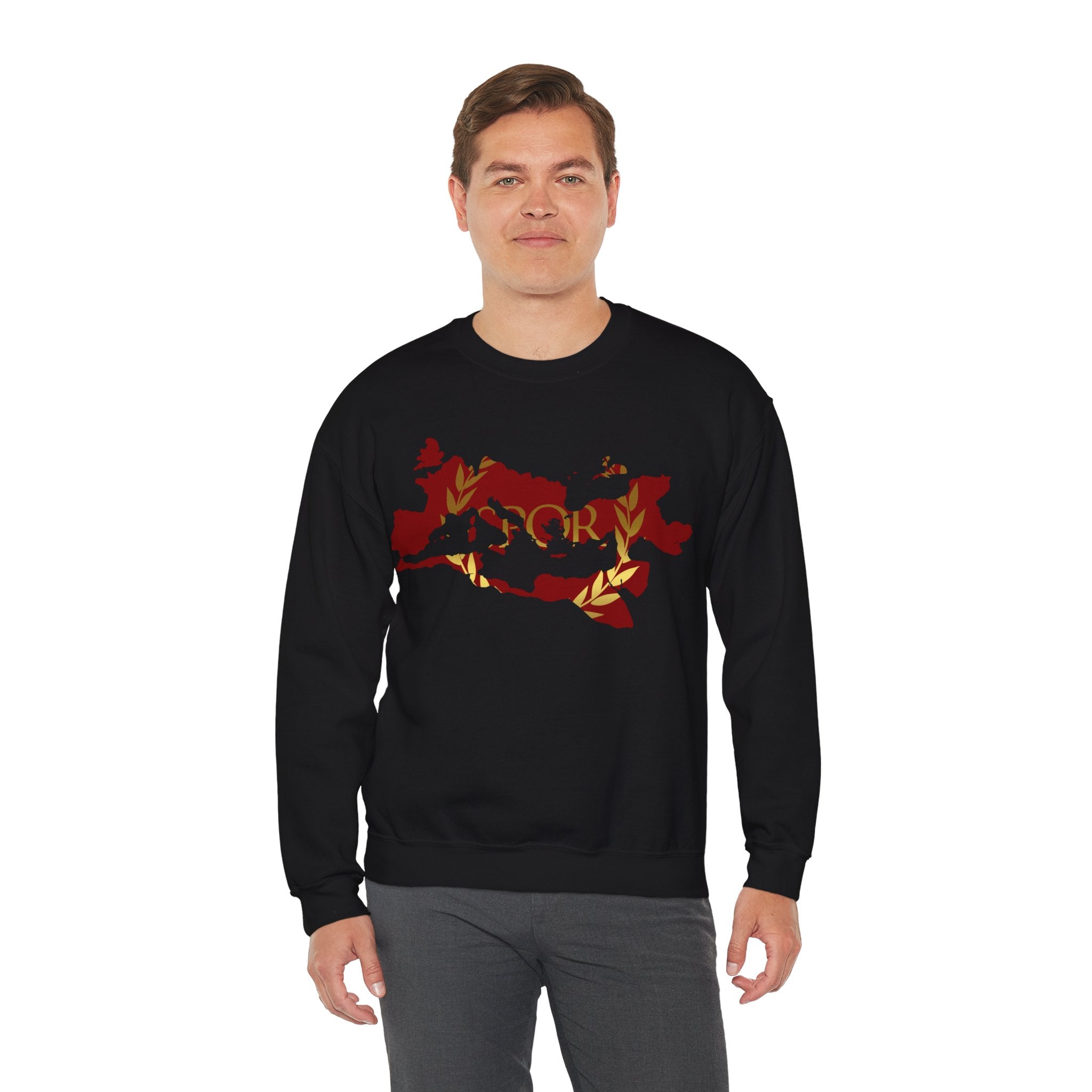Roman Empire Epic Map and SPQR Logo Crewneck Sweatshirt