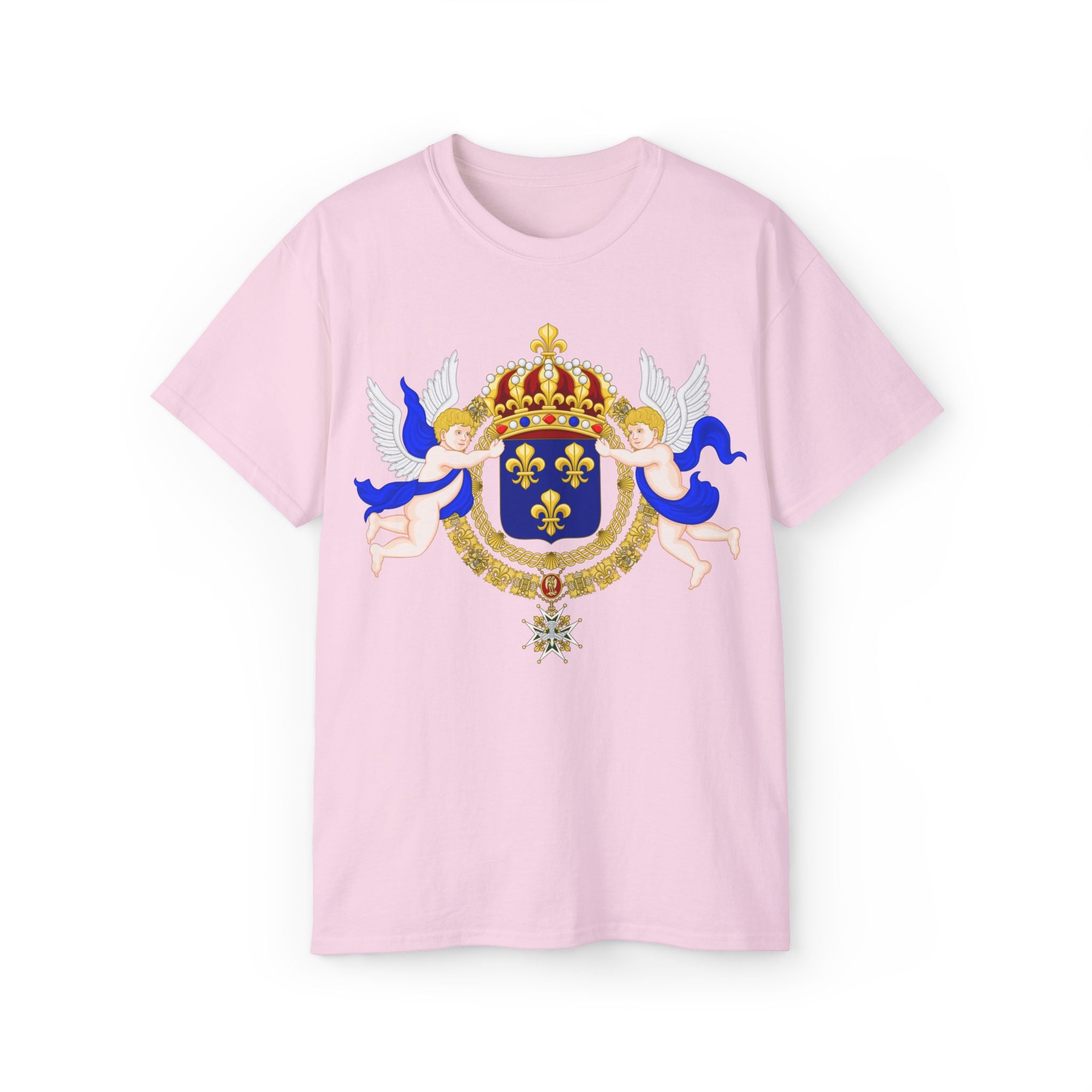 Royal Fleur-de-Lis Crest T-Shirt - Vintage Heraldic Crown Emblem Graphic Tee