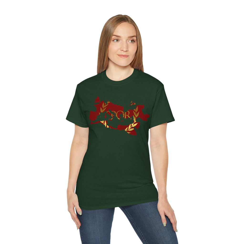 Rome Empire Epic Map Unisex Tee Shirt, SPQR Logo Ancient Rome Tshirt