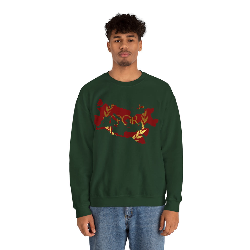 Roman Empire Epic Map and SPQR Logo Crewneck Sweatshirt