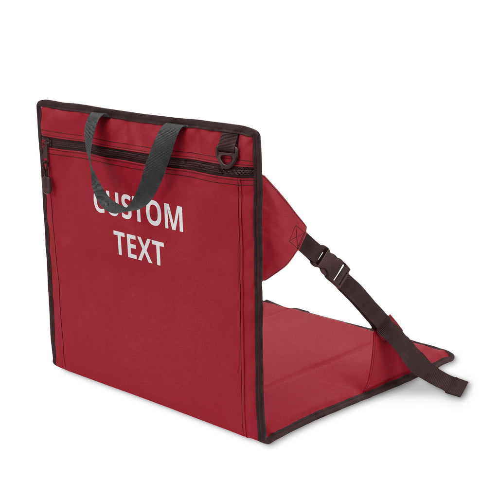 Custom Stadium Seat Cushion — Portable Folding Bleacher Seat with Backrest & Strap