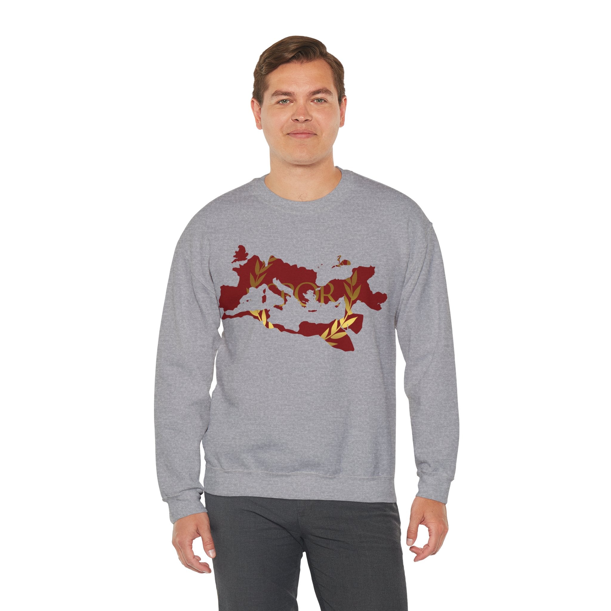 Roman Empire Epic Map and SPQR Logo Crewneck Sweatshirt