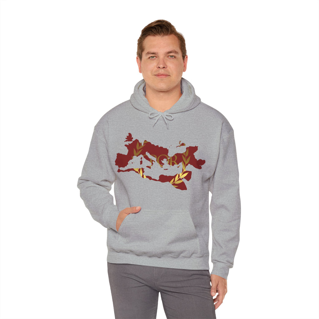 Roman Empire Epic Map and SPQR Logo Crewneck Hoodie
