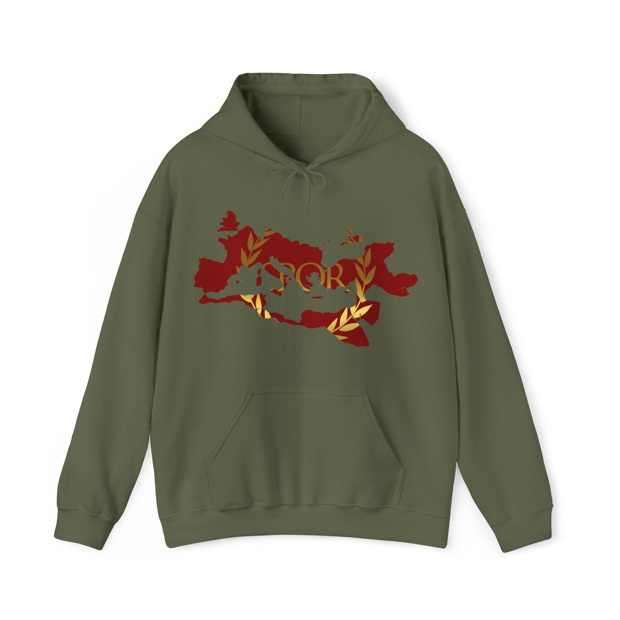 Roman Empire Epic Map and SPQR Logo Crewneck Hoodie