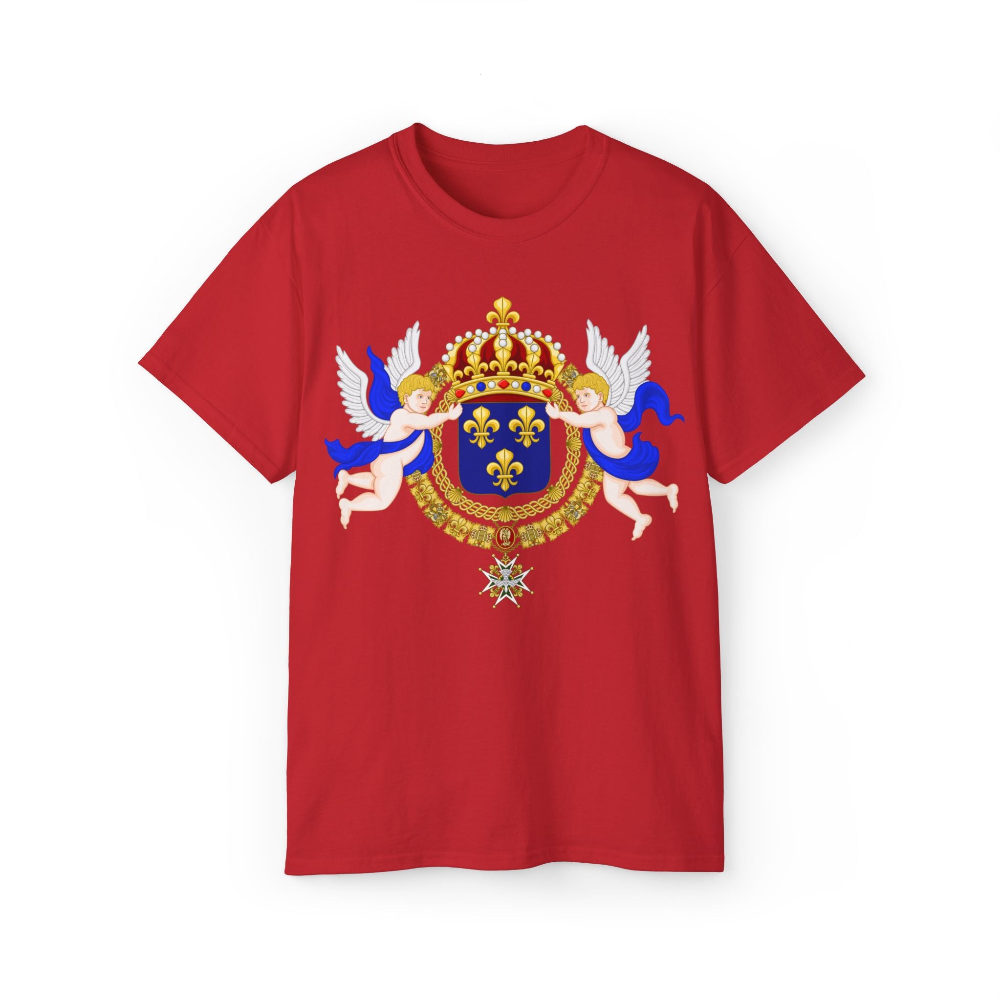 Royal Fleur-de-Lis Crest T-Shirt - Vintage Heraldic Crown Emblem Graphic Tee